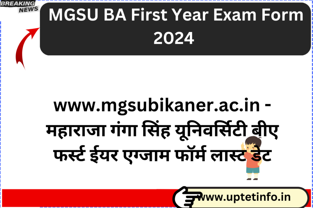 MGSU BA First Year Exam Form 2024 